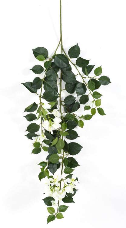 Branche artificielle de bougainvillier New spray - décoration d'intérieur - H.80cm blanc