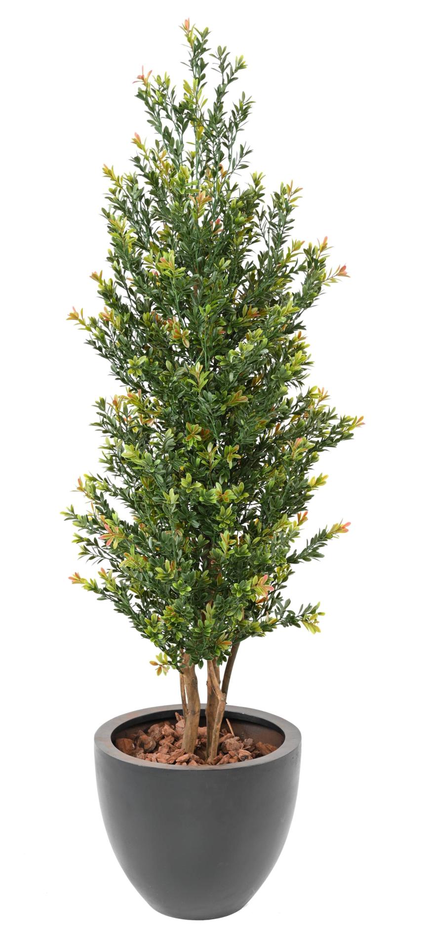 Buis artificiel Buisson RED DAY UV - topiaire pour extérieur - H.165cm vert