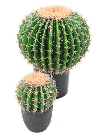 Cactus artificiel Echino - plante synthétique d'intérieur - H.27cm vert