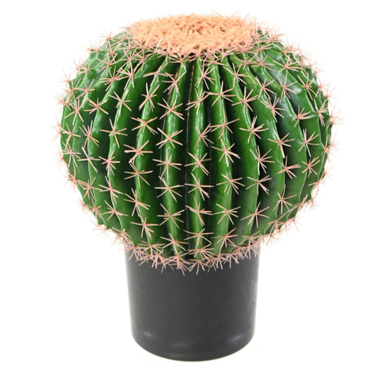 Cactus artificiel Echino - plante synthétique d'intérieur - H. 50cm vert