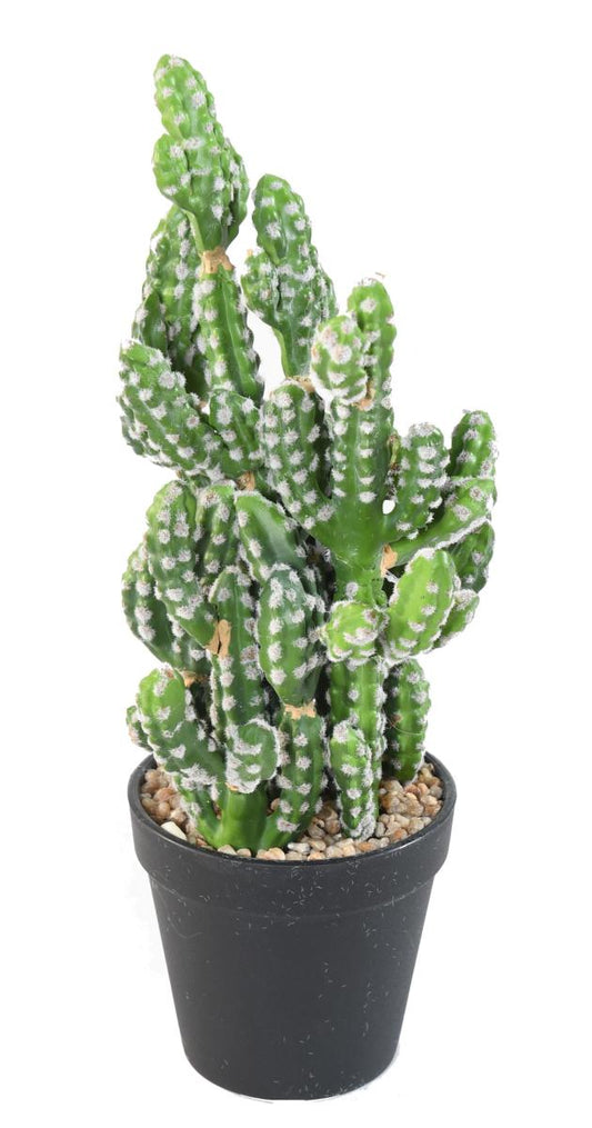 Cactus artificiel en pot - plante synthétique d'intérieur - H.35cm vert