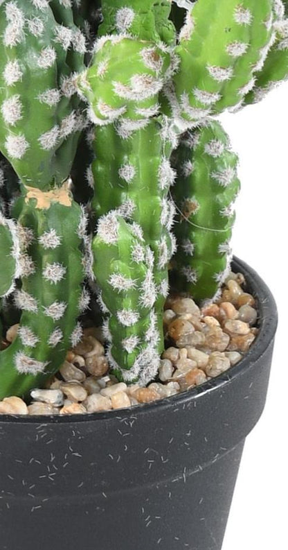 Cactus artificiel en pot - plante synthétique d'intérieur - H.35cm vert