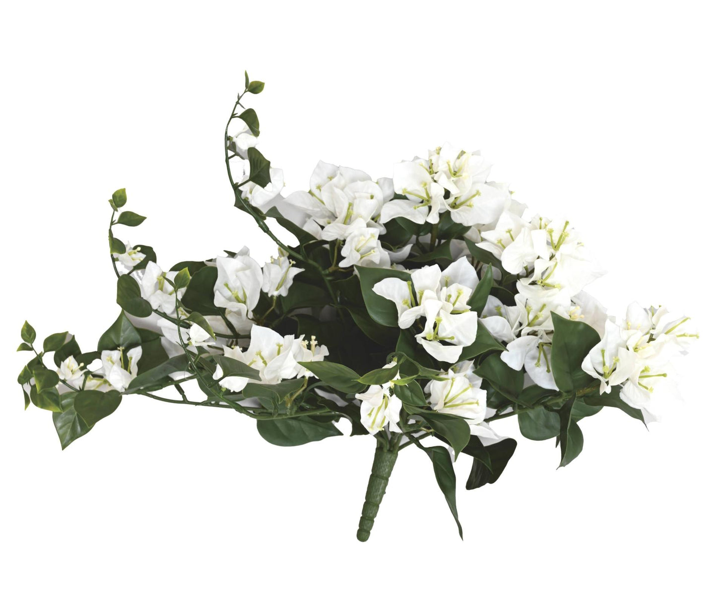 Chute artificielle fleurie Bougainvillier large UV - plante d'extérieur - H.40cm blanc