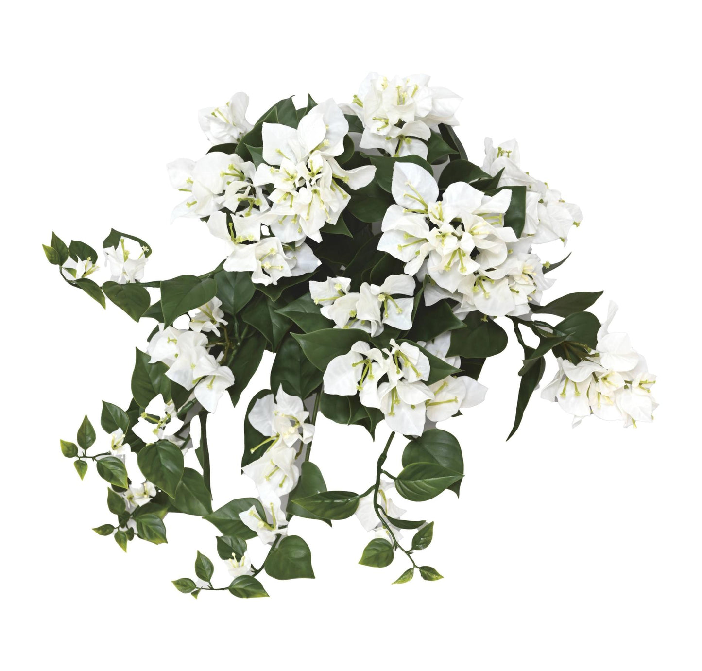 Chute artificielle fleurie Bougainvillier large UV - plante d'extérieur - H.40cm blanc