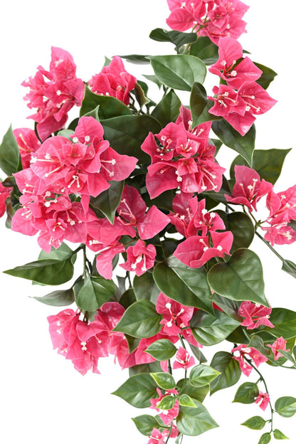 Chute artificielle fleurie Bougainvillier large UV - plante d'extérieur - H.40cm fuchsia