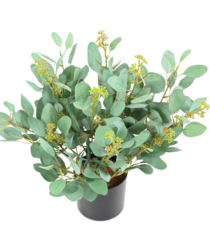 Eucalyptus artificiel en pot - plante synthétique d'intérieur - H.40cm vert