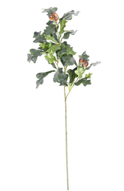 Feuillage artificiel Chêne branche 6 glands - décoration d'intérieur - H.70 cm vert