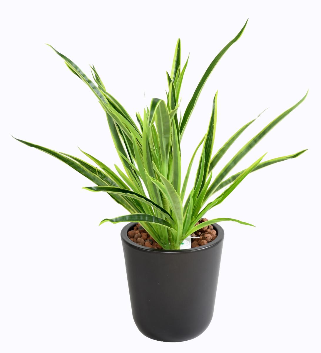 Feuillage artificiel Dracaena 4 touffes - plante en piquet - H.40cm vert 2 tons