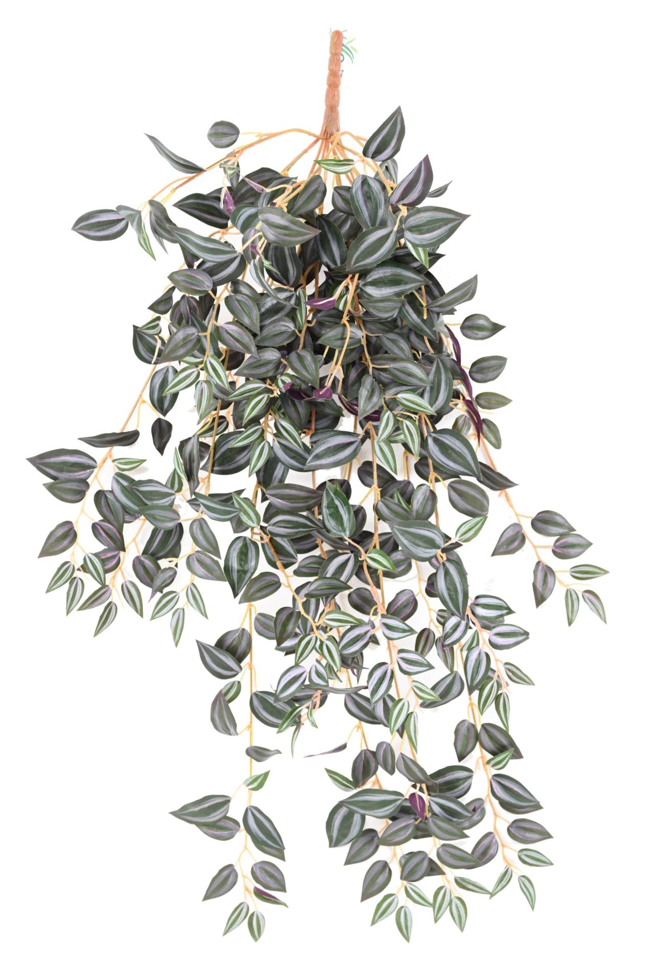 Feuillage artificiel chute de Tradescantia - plante d'intérieur - H.70cm vert violet