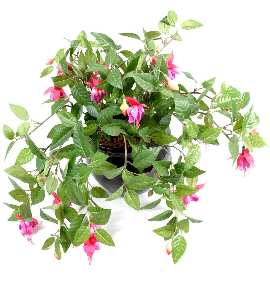 Feuillage artificiel fleuri Fuchsia en piquet - intérieur - H.25cm rose