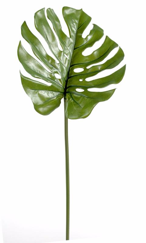 Feuille artificielle de Philodendron - décoration d'intérieur - H.75cm vert