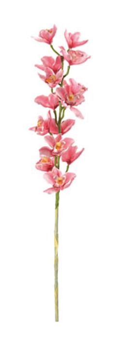 Fleur à la tige Orchidée cymbidium - création bouquet artificiel - H.110 cm Fuchsia