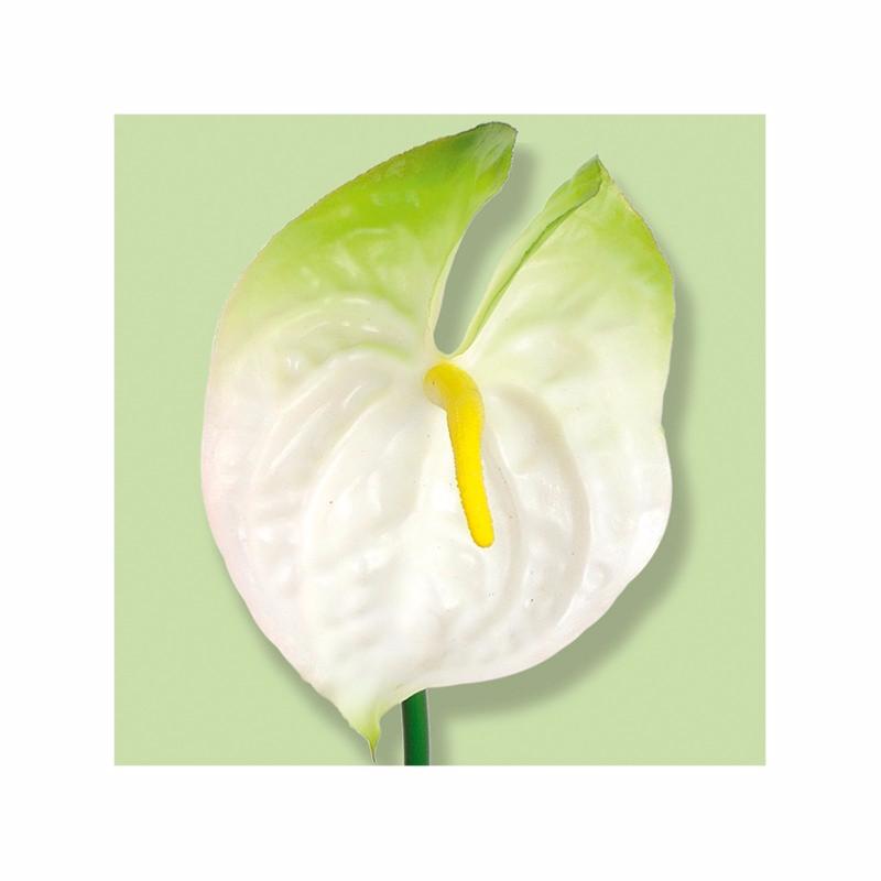 Fleur artificielle Anthurium - composition bouquet - H.65cm blanc