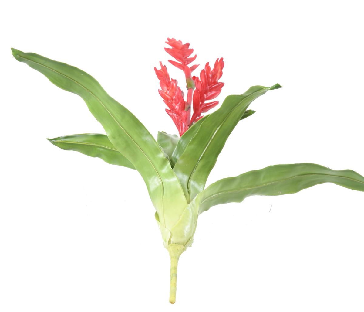 Fleur artificielle Bromélia 4 fleurs - décoration d'intérieur - H.55cm rouge