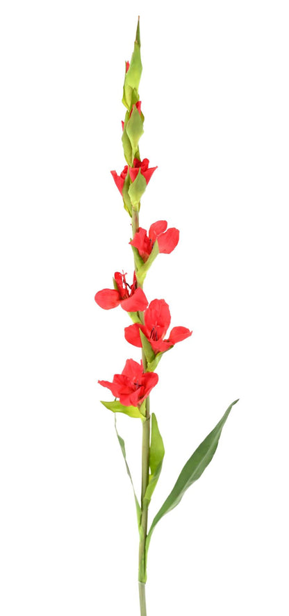 Fleur artificielle Glaïeul - création de bouquet - H.100cm rouge