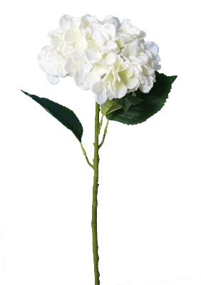 Fleur artificielle Hortensia - création bouquet fleur coupée - H.55cm blanc