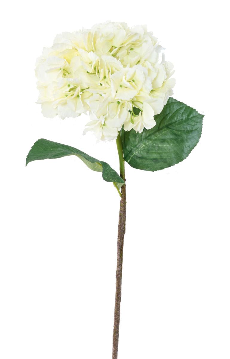 Fleur artificielle coupée Hortensia - création bouquet - H.80cm blanc