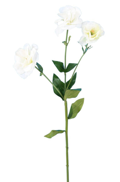 Fleur artificielle coupée Lisianthus 3 fleurs - création de bouquet - H.70cm blanc