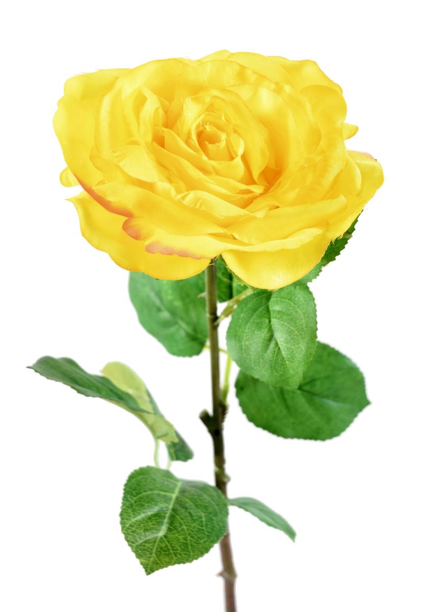 Fleur artificielle coupée rose - décoration d'intérieur - H.66cm jaune