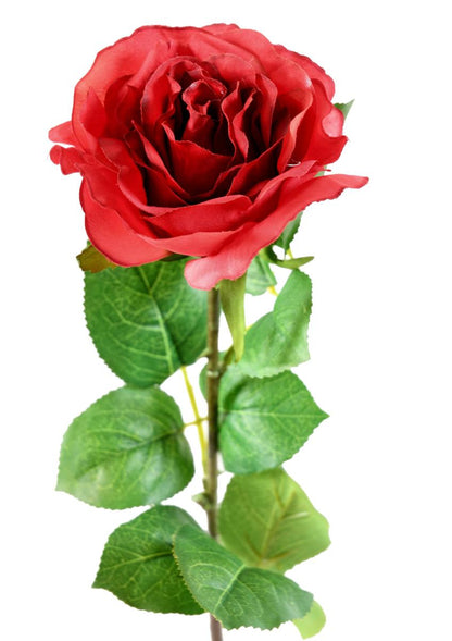 Fleur artificielle coupée rose - décoration d'intérieur - H.66cm rouge