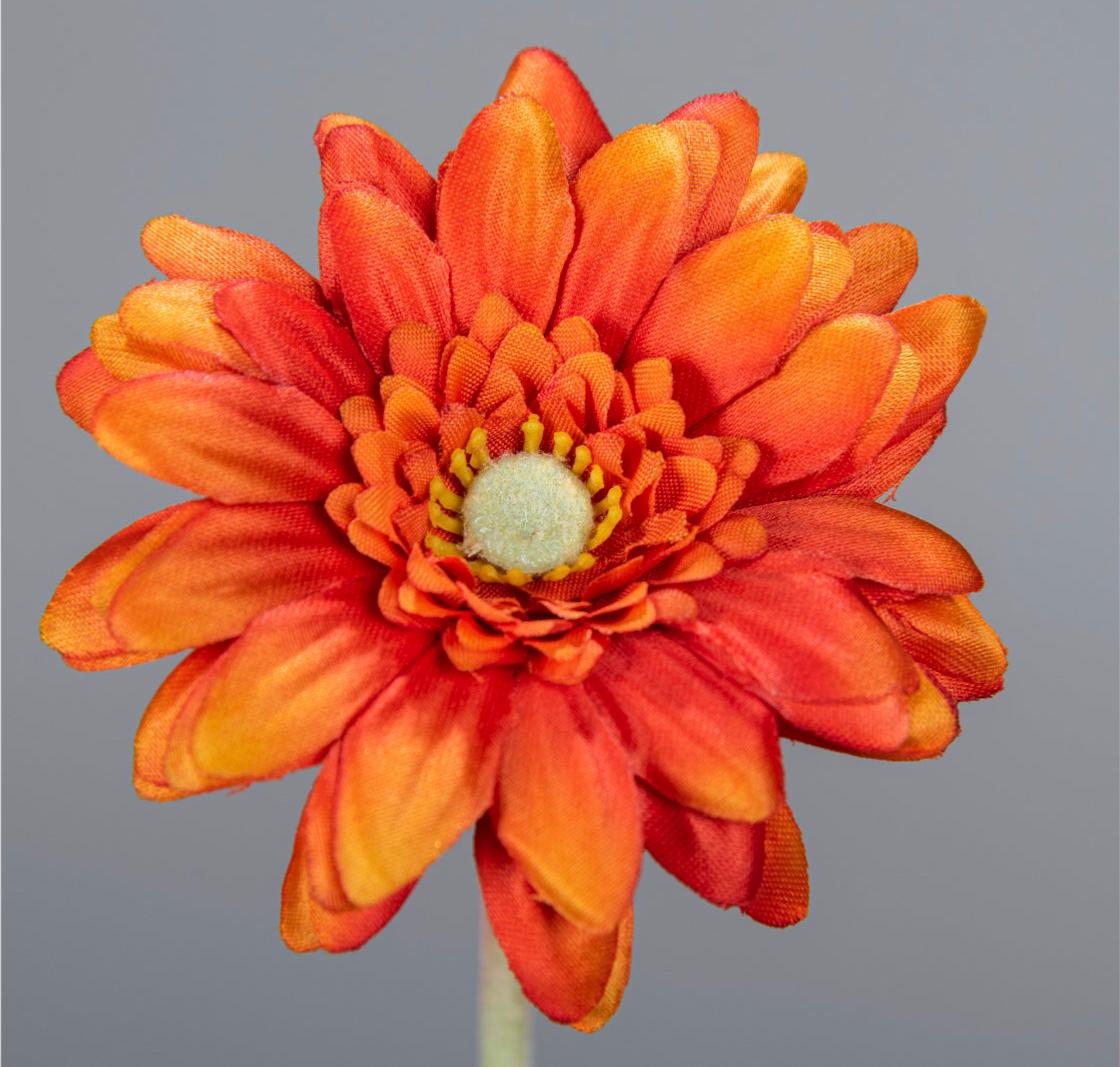 Fleur artificielle Gerbera mini - composition bouquet - H.47cm orange