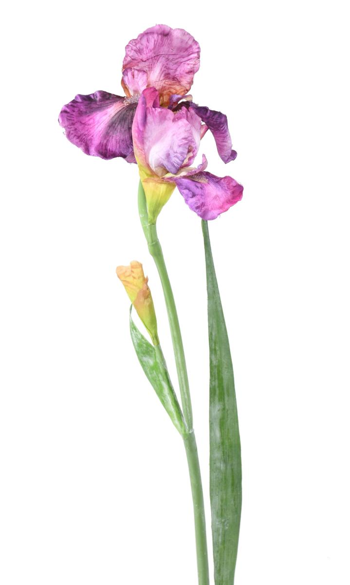 Fleur artificielle iris 2 fleurs - décoration d'intérieur - H.70cm lilas