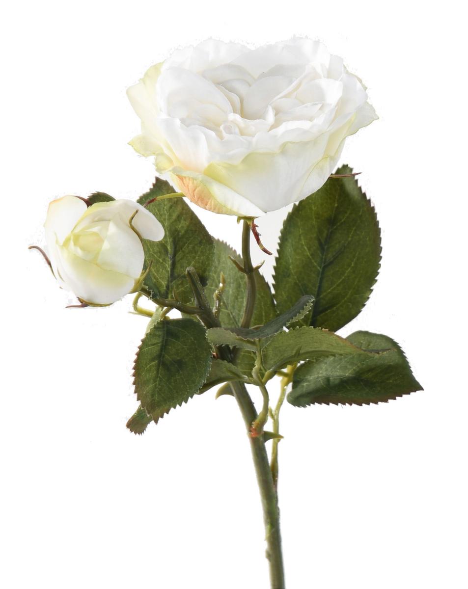 Fleur artificielle rose fresh touch - décoration intérieure - H.43cm blanc