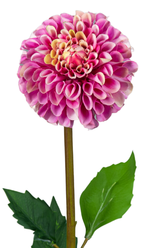 Fleur artificielle tige de Dahlia - composition florale - H.96cm mauve