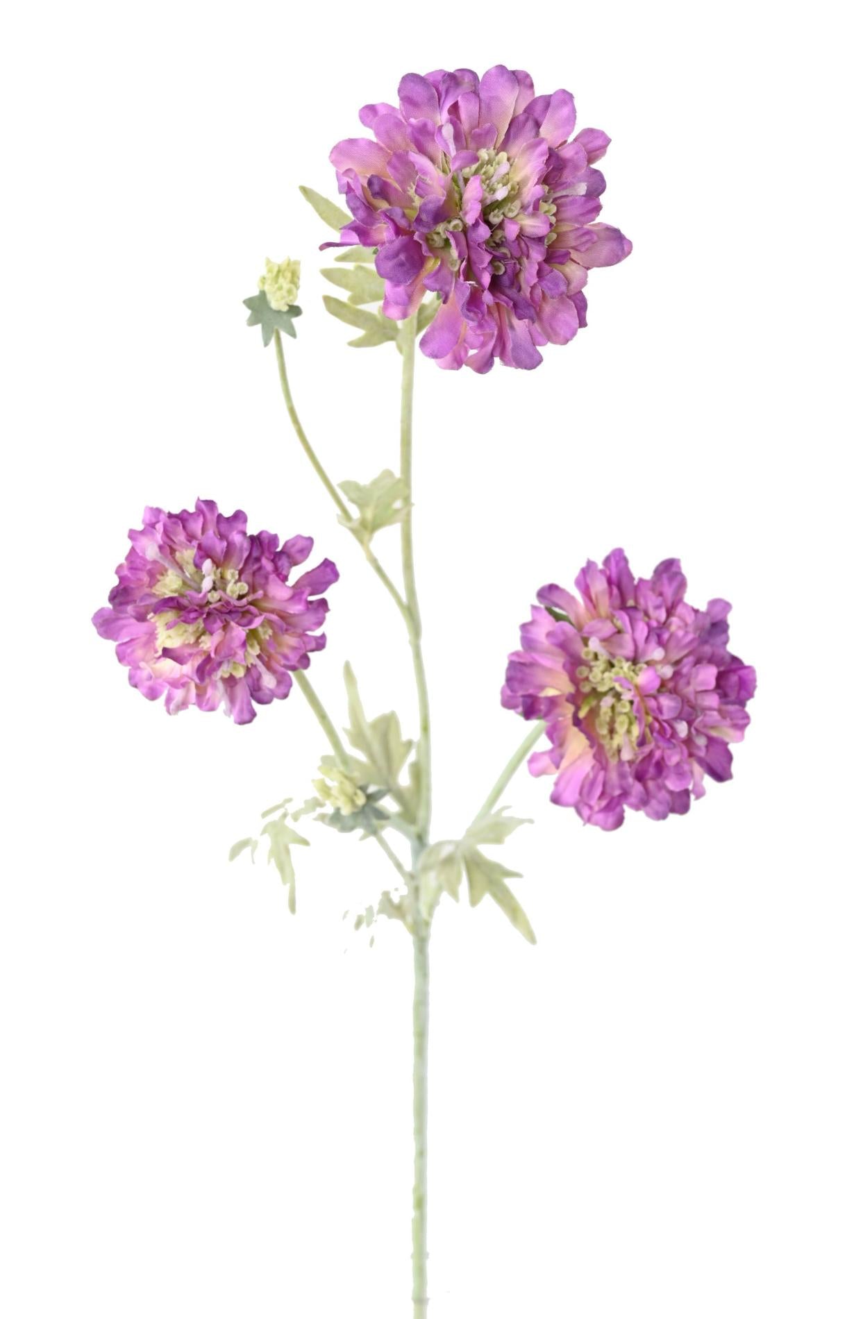 Fleur artificielle tige de Scabieuse - composition florale - H.75cm violet