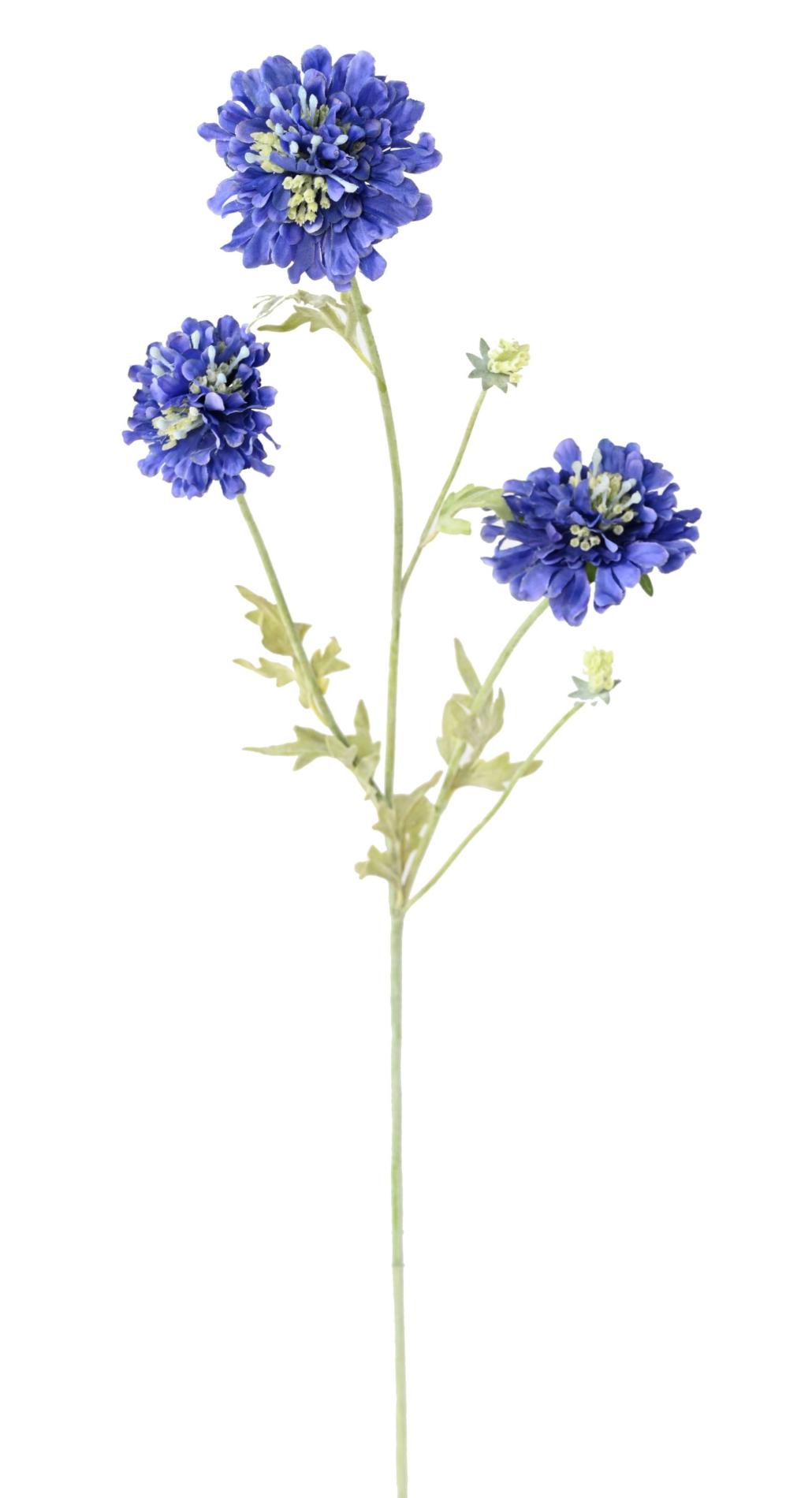 Fleur artificielle tige de Scabieuse - composition florale - H.75cm bleu