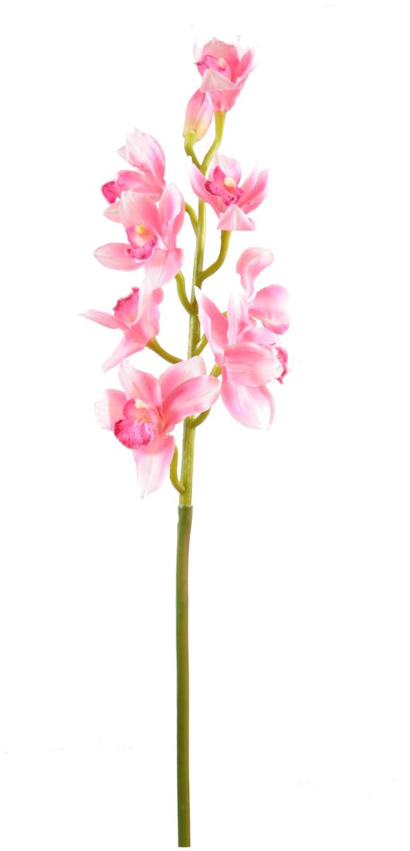 Fleur coupée Orchidée Cymbidium - création bouquet artificiel - H.100cm rose