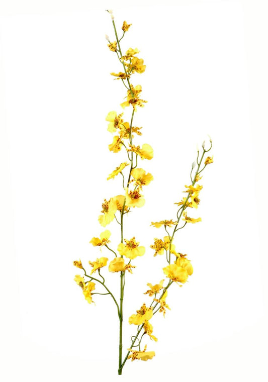 Fleur coupée artificielle Orchidée Dancing lady - création bouquet - H.80 cm jaune