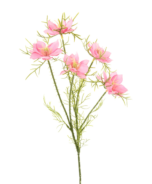 Fleur artificielle Cosmos 5 fleurs - composition florale - H.56cm rose