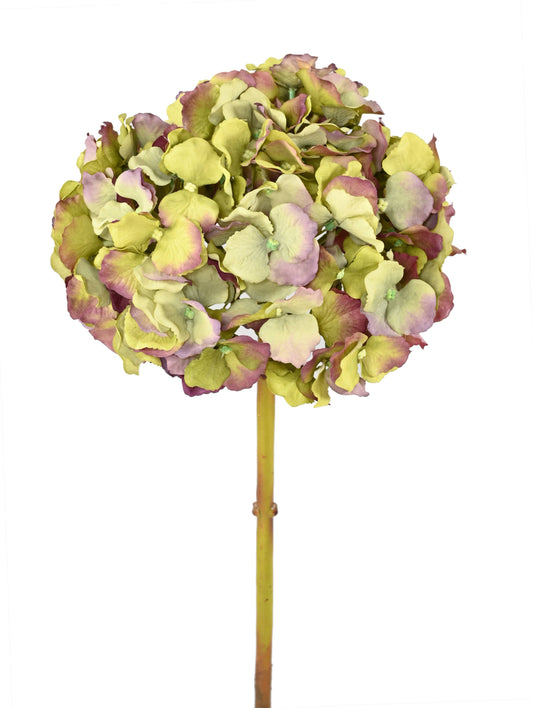 Fleur artificielle Hortensia - création bouquet composition - H.45cm vert/rose