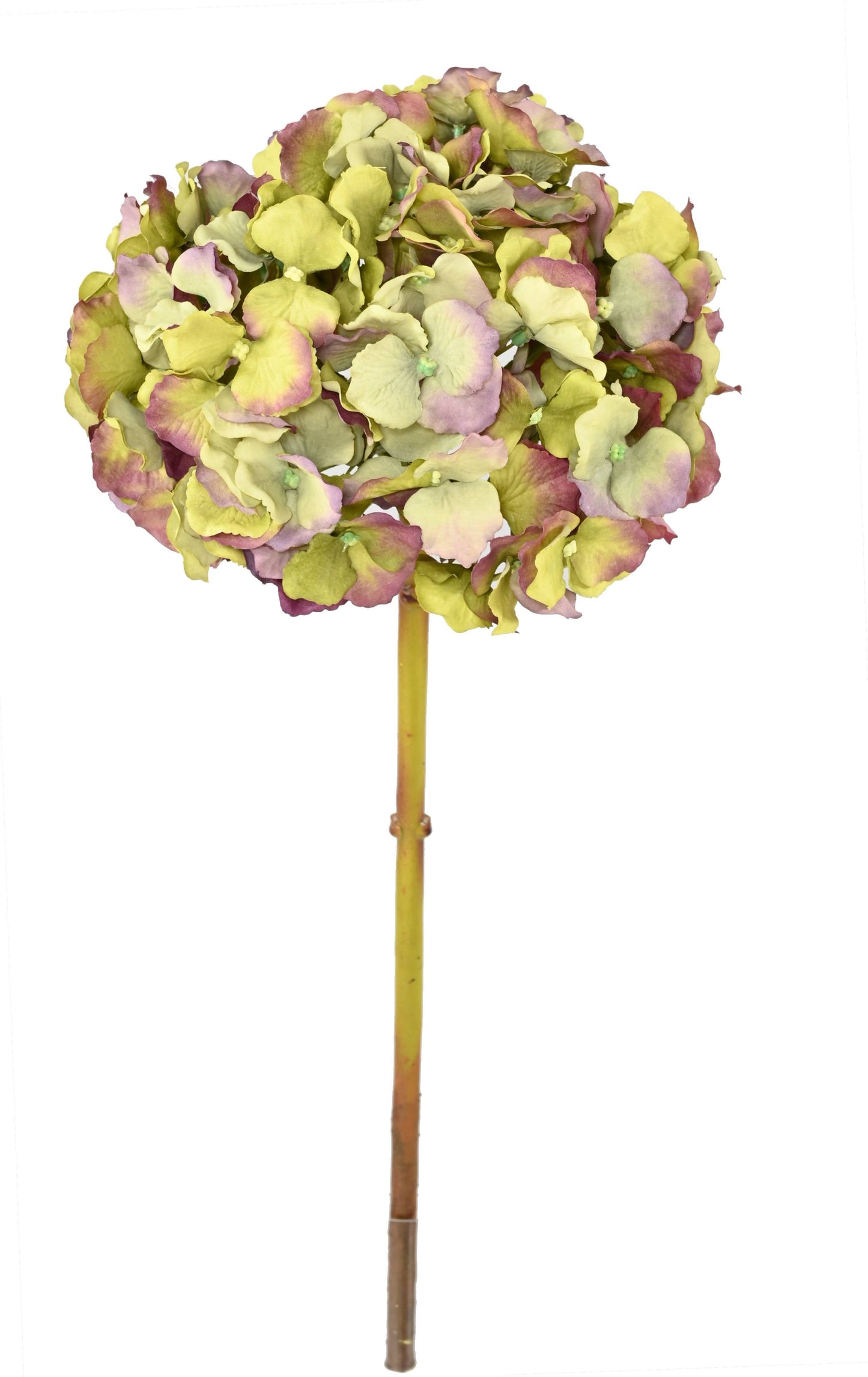 Fleur artificielle Hortensia - création bouquet composition - H.45cm vert/rose