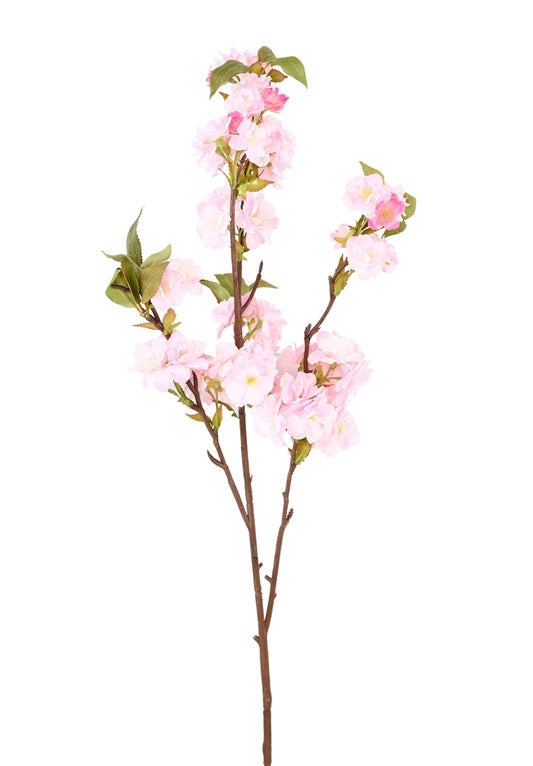 Fleur artificielle branche de cerisier - 57 fleurs - H.92cm rose clair