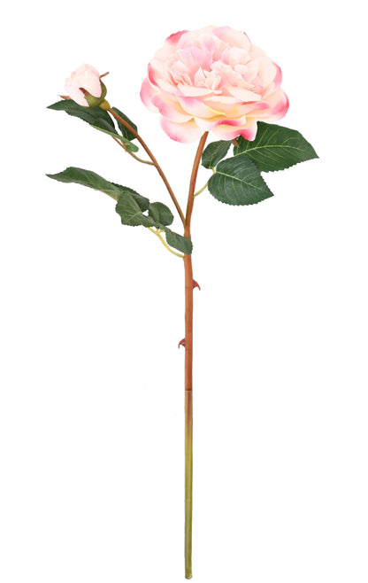 Fleur artificielle rose - composition florale - H.53cm rose clair