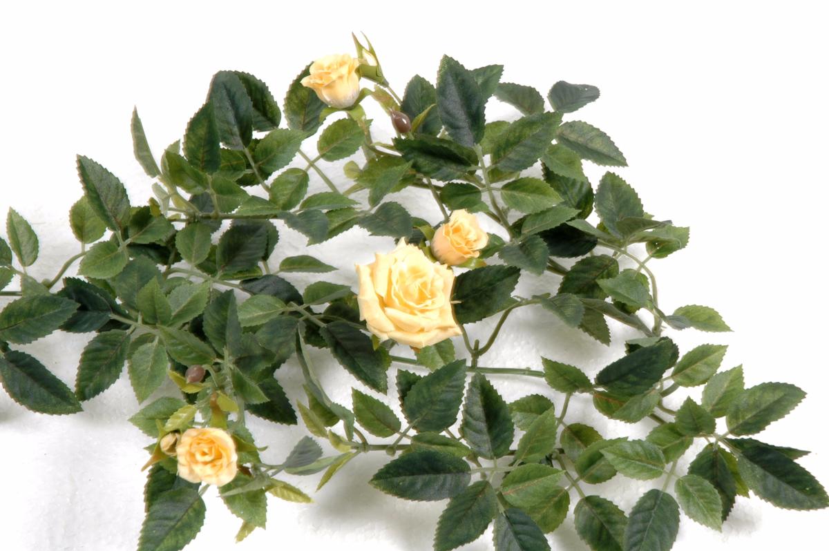 Fleurs artificielles Guirlande de rose jaune - décoration intérieure - 100cm