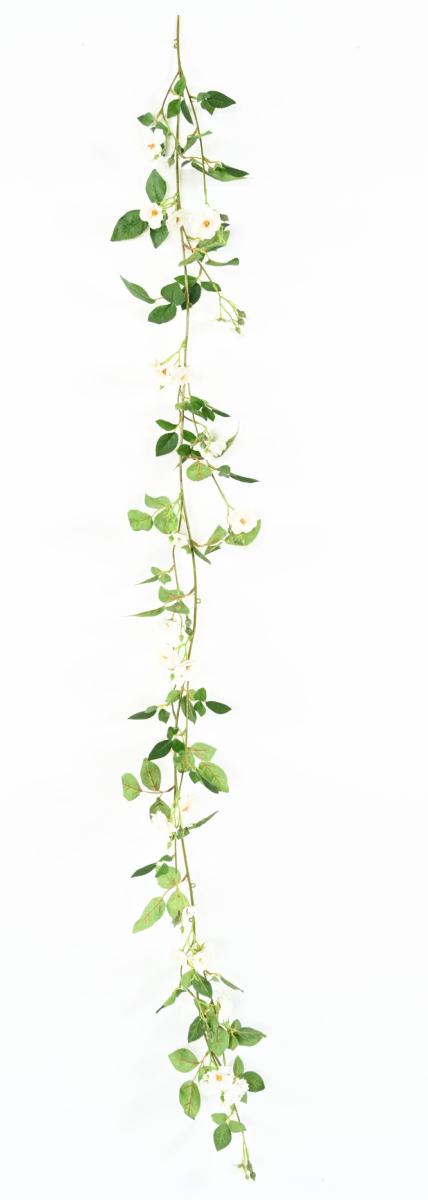 Fleurs artificielles Guirlande de rose mini - décoration d'intérieur - H.180cm blanc