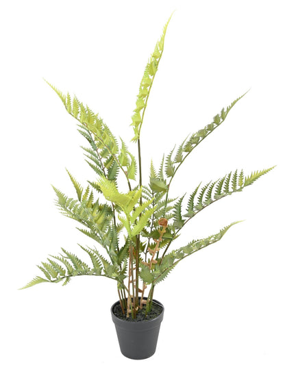 Fougère artificielle des bois en pot - plante d'intérieur - H.65cm vert