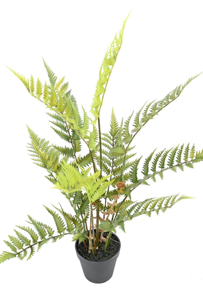 Fougère artificielle des bois en pot - plante d'intérieur - H.65cm vert