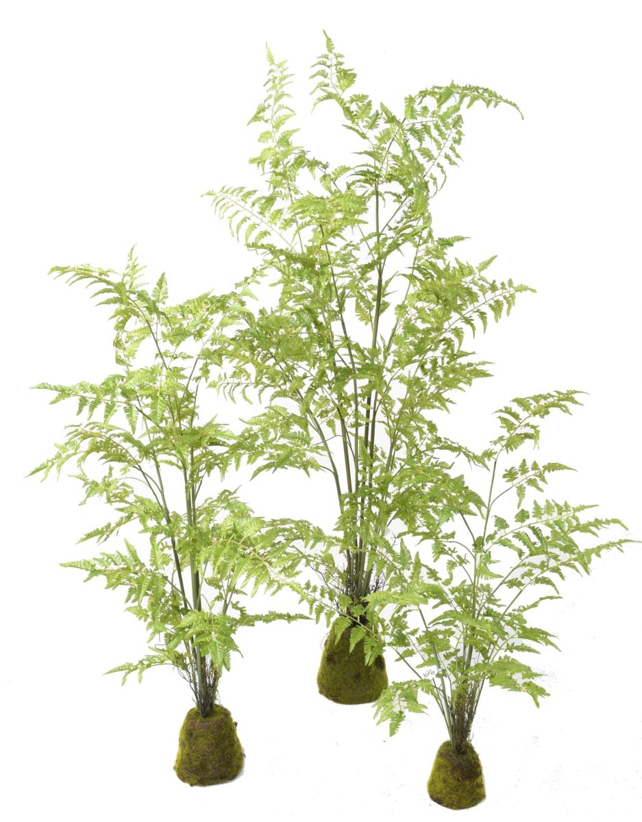 Fougère artificielle socle mousse - plante d'intérieur - H.130cm vert