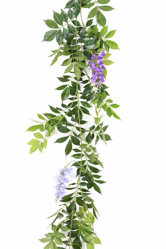 Guirlande artificielle Glycine - feuillage pour intérieur - H.180cm Lavande