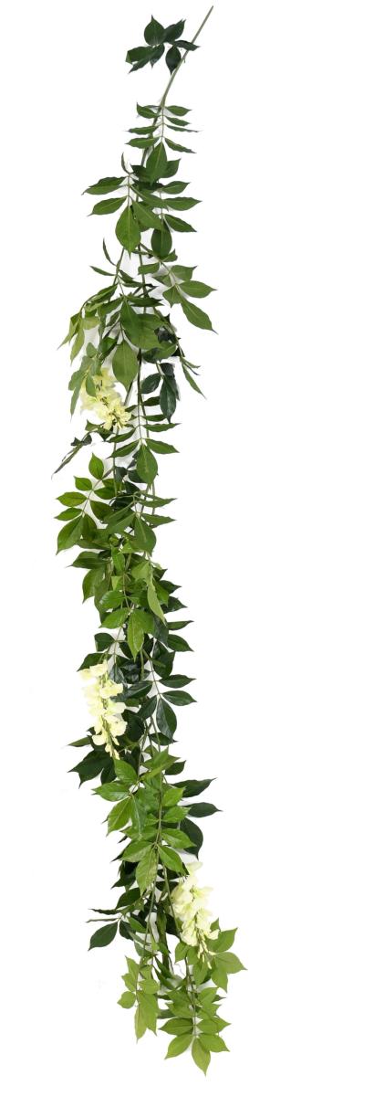 Guirlande artificielle Glycine - feuillage pour intérieur - H.180cm crème