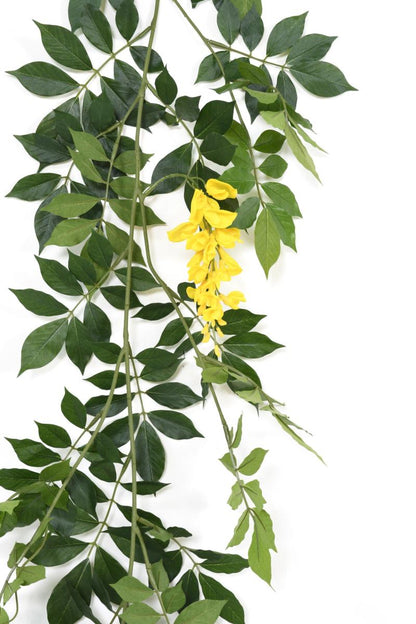 Guirlande artificielle Glycine - feuillage pour intérieur - H.180cm jaune