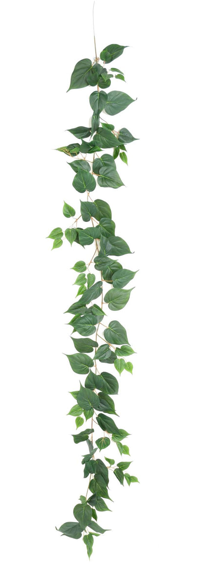 Guirlande artificielle Pothos 114 feuilles - décoration pour intérieur - H.190cm vert