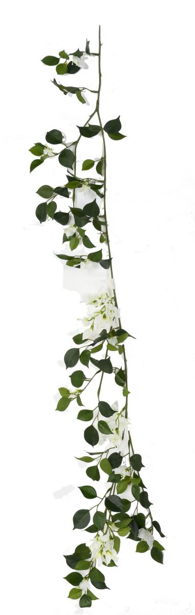 Guirlande artificielle bougainvillier en fleur - intérieur - H.110cm blanc