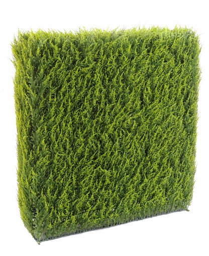 Haie artificielle Cyprès Junipérus Haie Structure Métal - intérieur extérieur - H.65cm vert 2 tons