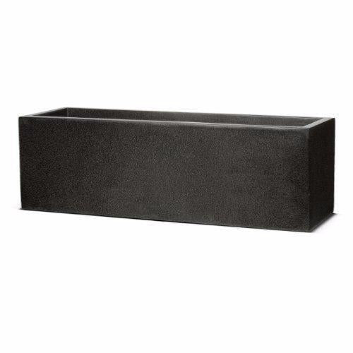 Jardinière Balconnière intérieur / extérieur L.80x20cm noir Fiberstone