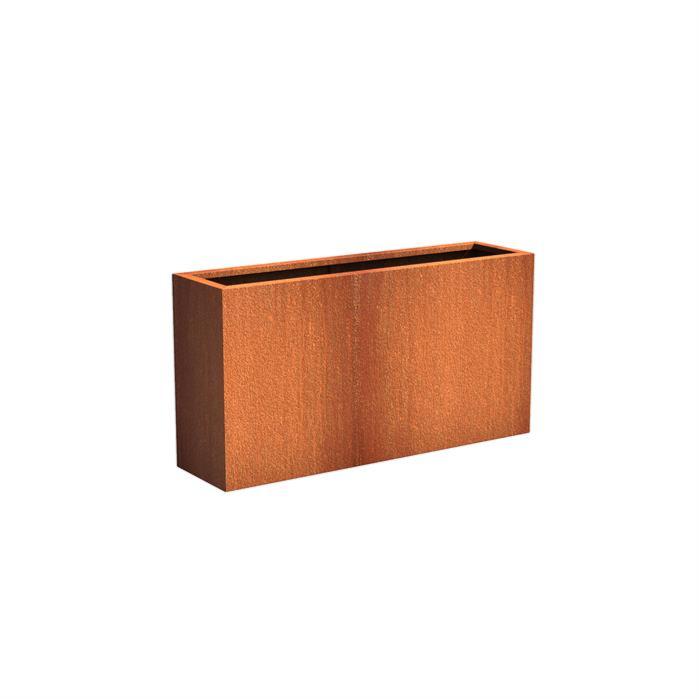 Muret pour fleur bac rectangulaire Ande - extérieur jardin - L.150xH.80cm Acier Corten